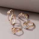 wholesale fashion gold diamond irregular ring 5piece setpicture6