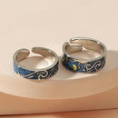 fashion retro oil dripping couple opening 2 piece ringpicture7