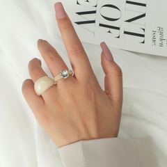 Korean geometric diamond thick 2-piece acrylic ring