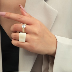 Korean geometric 2-piece acrylic ring wholesale