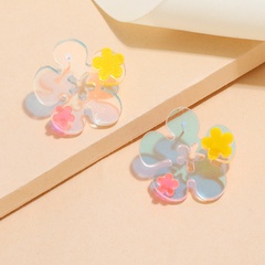 Korean Style Colorful Flower Acrylic Earrings
