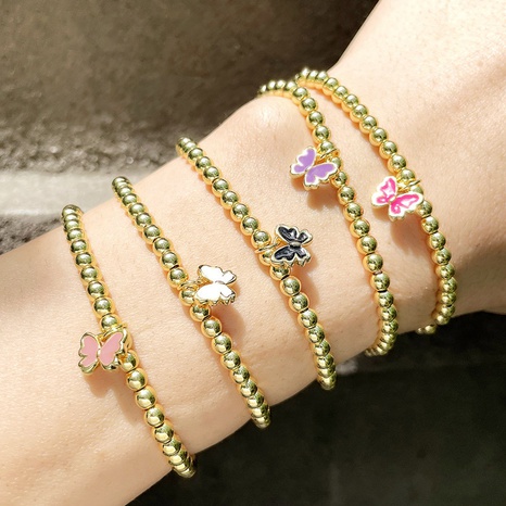 bracelet élastique bohème simple papillon en perles de métal's discount tags