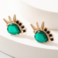 punk style green gemstone golden earringspicture11