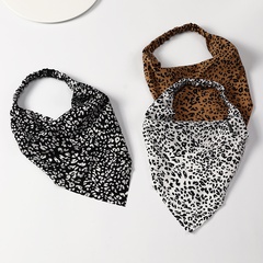 Korean leopard print floral elastic triangle scarf headband