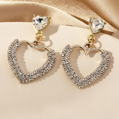fashion full diamond heart shape earrings