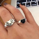 simple fashion red black heart alloy ring wholesalepicture8