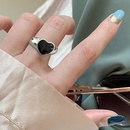 simple fashion red black heart alloy ring wholesalepicture9