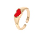 simple fashion red black heart alloy ring wholesalepicture12