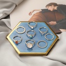 fashion geometric alloy crystal ring combination eight piece setpicture8
