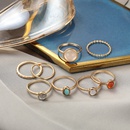 fashion geometric alloy crystal ring combination eight piece setpicture10