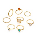 fashion geometric alloy crystal ring combination eight piece setpicture11