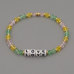 Korea color crystal love letter handmade beaded bracelet