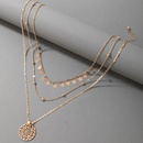 Fashion 3layer Hollow Tassel Disc Necklacepicture10