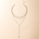 fashion star microinlaid moon multilayer necklacepicture9