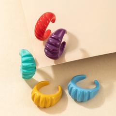Korean colorful personality wide ring