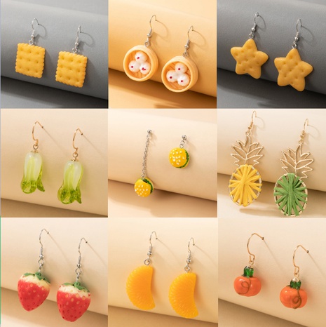 cartoon fruit food cute earrings wholesale's discount tags