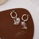 Korean style frosted metal crystal ice cube earringspicture7