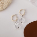 Korean style frosted metal crystal ice cube earringspicture10