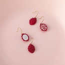 korean style asymmetric rhinestone red heart dragon fruit earringspicture14