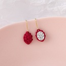 korean style asymmetric rhinestone red heart dragon fruit earringspicture15