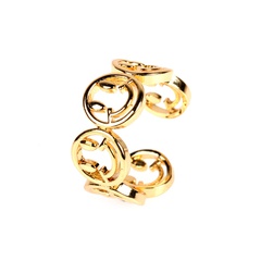 fashion personality hollow smiley face open ring