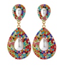 fashion geometric dropshaped alloy full diamond earringspicture18