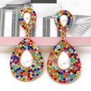 fashion geometric dropshaped alloy full diamond earringspicture19