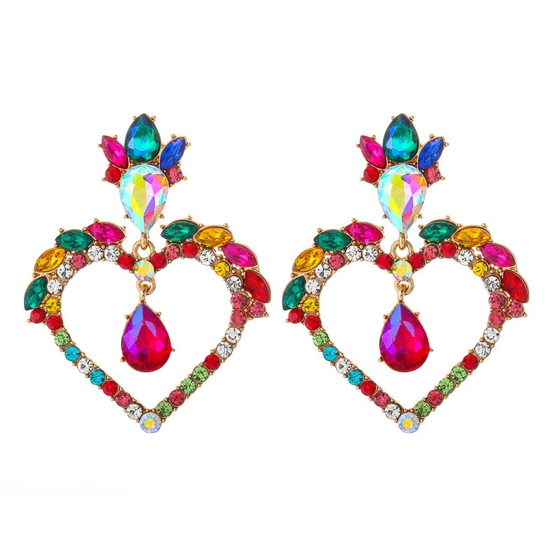 fashion  heartshaped alloy diamond earrings