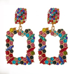 fashion geometric alloy diamond earrings