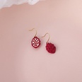 korean style asymmetric rhinestone red heart dragon fruit earringspicture18