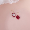 korean style asymmetric rhinestone red heart dragon fruit earringspicture17