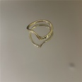 Korea simple smooth wave plain metal plated gold ringpicture14