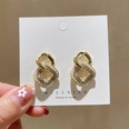 Korean style geometric diamondshape pearl earringspicture13