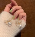 Korean style pearl bow earrings wholesalepicture14