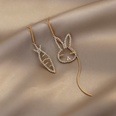 cute asymmetrical golden rabbit carrot earringspicture12