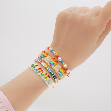 Simple ethnic freshwater pearl Miyuki beads woven bracelet's discount tags