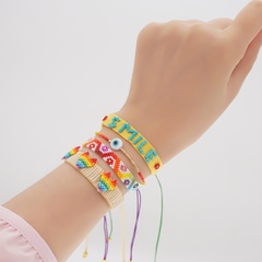 Simple ethnic lucky eyes Miyuki beads hand-woven bracelet