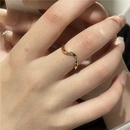 Korea simple smooth wave plain metal plated gold ringpicture10