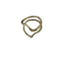 Korea simple smooth wave plain metal plated gold ringpicture13