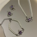 Retro purple gemstone love pearl necklace setpicture14