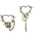 fashion heartshaped metal color matching chain earringspicture14