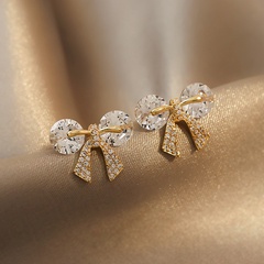 Korean style simple diamond butterfly earrings