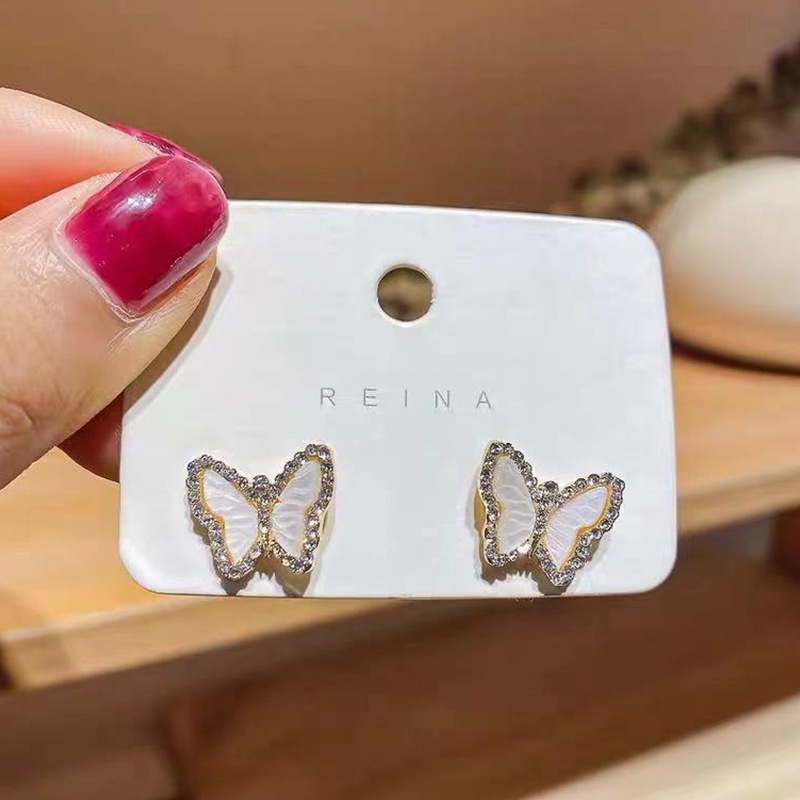 Korean Style Fashion Diamond Butterfly Earrings