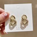 Korean style geometric diamondshape pearl earringspicture10