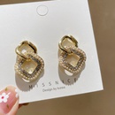 Korean style geometric diamondshape pearl earringspicture12