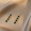 Simple Geometric Emerald Long Tassel Earringspicture9