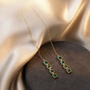 Simple Geometric Emerald Long Tassel Earringspicture10