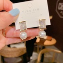 retro style geometric diamond pearl earringspicture7