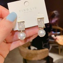 retro style geometric diamond pearl earringspicture10