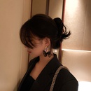 Korean style retro fabric bow rhinestone earringspicture14